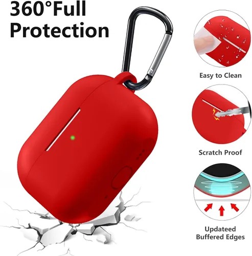 Vista 2 de Lerobo - Funda protectora completa de silicona suave para AirPods Pro 3 Rojo