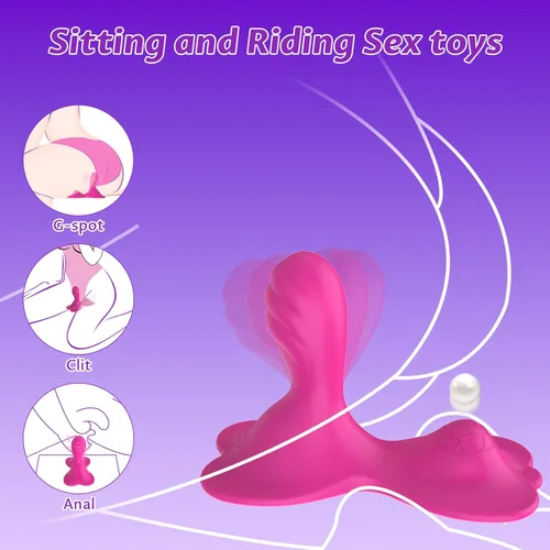Vista 2 de Consolador de molienda para sentarse y pasear, vibrador anal de punto G de clítoris con 9+9 modos de vibración, juguetes para adultos, aplicación