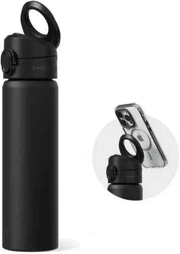 Vista 22 de RHINOSHIELD AquaStand Magnetic Insulated Water Bottle 23oz Stainless Steel, Sport Bottle with Straw, MagSafe Compatible Handle, Tripod with