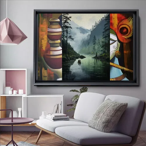 Vista 3 de print print Landscape Wall Art Print, Nature Framed Large Gallery Art, Minimalist Art (with hanging kit)