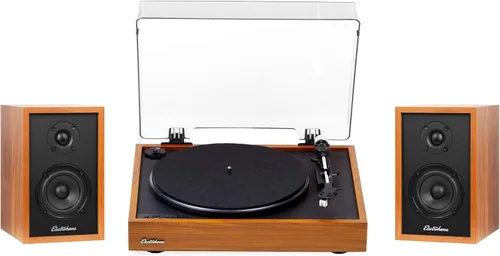 Vista 10 de Electrohome Montrose - Reproductor de discos de vinilo inalámbrico actualizable con Berkeley, altavoces Bluetooth alimentados, tweeter de 1 pulgada