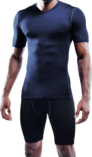 Vista 7 de NELEUS Paquete de 3 camisetas de entrenamiento de capa base de compresión atlética para hombre