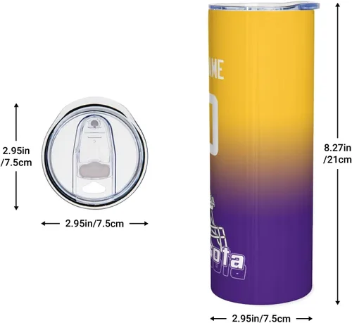 Vista 3 de Vasos personalizados aislados taza de café personalizada de acero inoxidable añade tu número de nombre, regalos para fanáticos para hombres y mujeres
