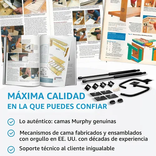 Vista 6 de Create-A-Bed Kit de Cama Murphy Deluxe Tamaño Twin, Horizontal