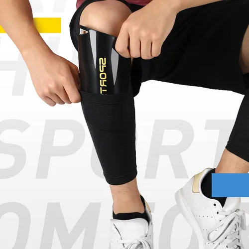 Vista 5 de 2 pares de espinilleras de fútbol con espinilleras para adultos y jóvenes, espinilleras de fútbol para niños y niñas, protección de piernas, reduce