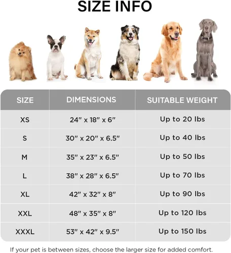 Vista 7 de MADE 4 PETS Cama ortopédica para perros grandes, sofá cama grande de espuma de apoyo para mascotas con funda extraíble lavable, sofá cama