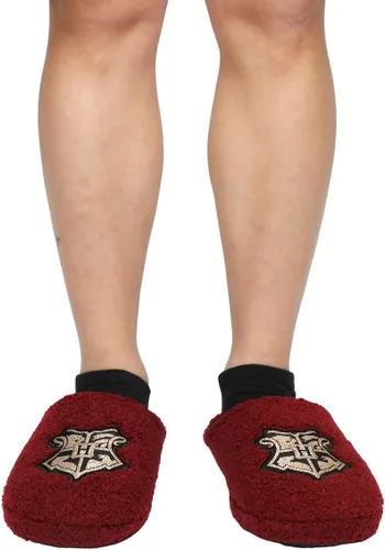 Vista 5 de Bioworld Harry Potter Hogwarts Crest - Pantuflas rojas para adultos
