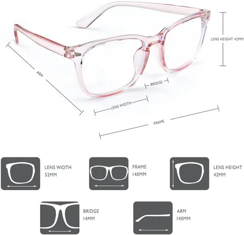 Vista 2 de Gafas de luz azul para mujeres y hombres, paquete de 2, anteojos de luz azul, anteojos cuadrados de bloqueo de luz azul a la moda, anteojos verdes