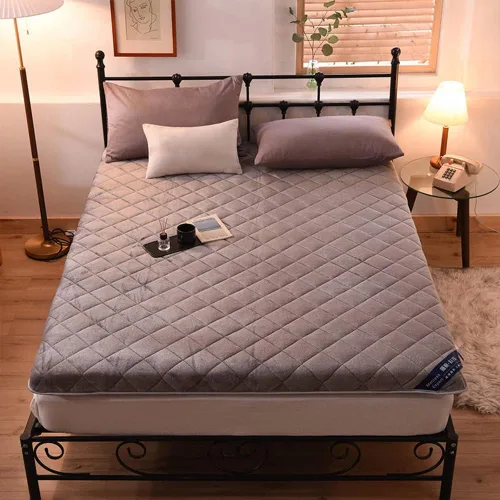 Vista 11 de KKCD Colchón de futón japonés de felpa con leche, colchón plegable para dormir, tapete de tatami japonés, suave y portátil, acolchado, azul, 35 x 74