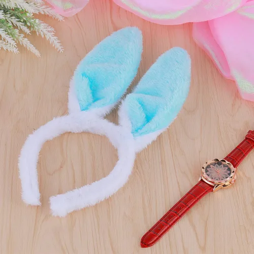 Vista 8 de Sibba Diadema de orejas de conejo, 1 pieza, accesorio de oreja de conejo, para Pascua, Halloween, cosplay, fiesta, Navidad, bandas para el cabello