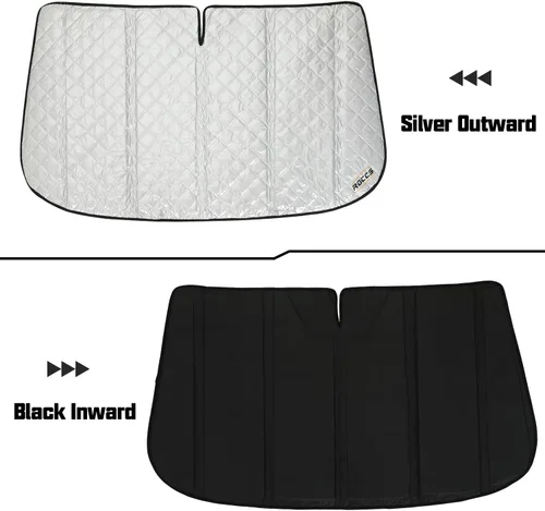 Vista 3 de ROCCS Parasol para parabrisas más grueso compatible con Mercedes Benz Sprinter Freightliner Cargo Crew 2007-2025, parasol plegable con diseño