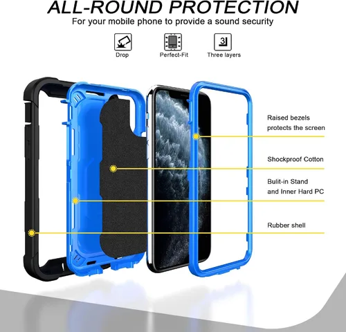 Vista 4 de Asuwish Funda de teléfono para iPhone 11 Pro 5.8 con soporte de anillo híbrido, resistente, a prueba de golpes, a prueba de caídas, cuerpo completo