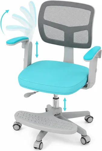 Vista 16 de GLACER - Silla de escritorio para niños, silla de estudio de malla ajustable con ruedas (morado) Swivel Ergonomic Computer Task Chair with Arms