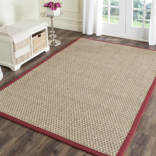 Vista 144 de SAFAVIEH Natural Fiber Collection NF114A - Alfombra de pasillo de hierba marina con patrón de tejido de cesta y borde, de 2 pies 6 pulgadas x 16