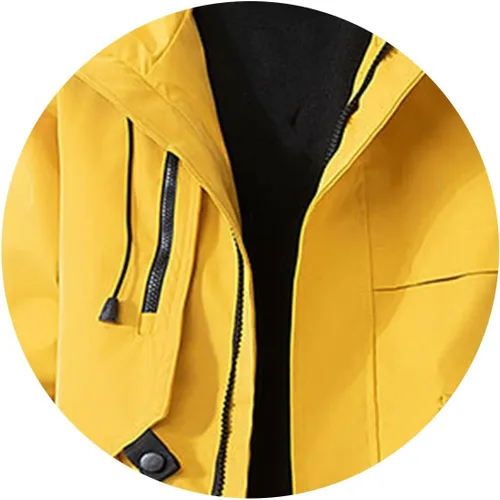 Vista 3 de Chaqueta de nieve ligera e impermeable para hombre, rompevientos cálidos, con capucha, de secado rápido, ropa exterior de viaje