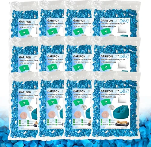 Vista 9 de Relleno para saco de boxeo de 5 libras, relleno de frijoles para almohada y puf, relleno de espuma viscoelástica triturada, relleno para saco