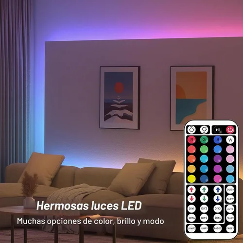 Vista 7 de NBBUFF Tira de luces LED RGB inteligentes de 32.8 pies, control a través de aplicación o control remoto, cuenta con funciones de sincronización