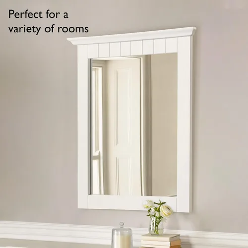 Vista 4 de Design House 541581-WHT - Espejo rectangular de pared con marco de madera tradicional, para sala de estar, dormitorio, baño, 24 pulgadas de alto x