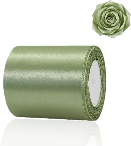 Vista 103 de Cinta beige de 1-1/2 pulgadas x 25 yardas, cinta de satén de tela de color sólido para envolver regalos, manualidades, ramos de novia, coronas