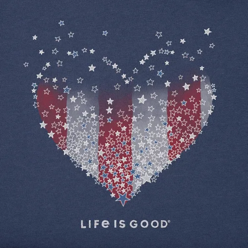 Vista 4 de Life is Good. Camiseta de mujer Crusher Vee Corazón de Corazones, Negro Jet