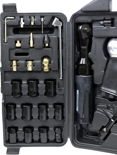 Vista 3 de DYNAMIC POWER Kit de herramientas neumáticas de 50 piezas. Llave de impacto de 1-1/2 pulgadas, llave de trinquete de 1-3/8 pulgadas, martillo de 5
