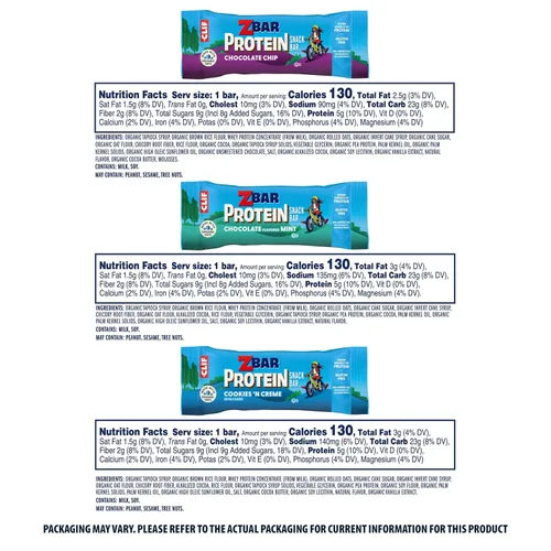 Vista 2 de Clif Kid Zbar Protein Barras de granola, orgánicas, sin OMG, aperitivo para lonchera, variado, barras de 1.27 onzas, 30