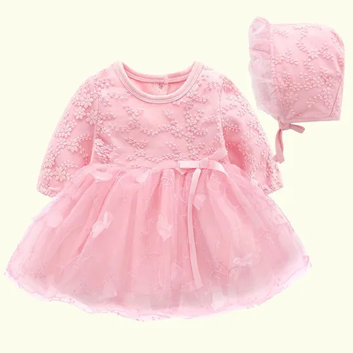 Vista 2 de Vestido de princesa para recién nacido, vestido de tul para el primer cumpleaños, vestido de boda, fiesta, sesión de fotos, vestido de sombrero, ropa