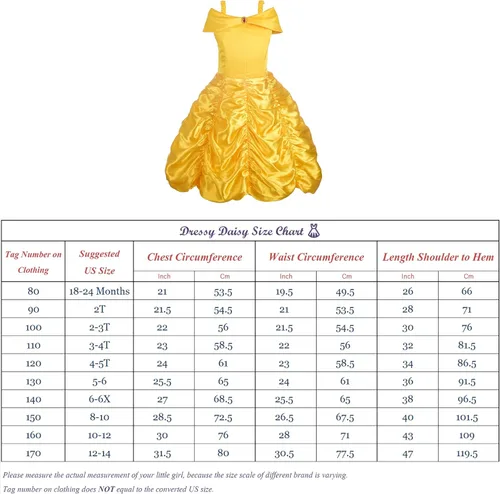 Vista 7 de Dressy Daisy Girls' Princess Yellow Gold Ball Gown Birthday Party Fancy Dress Up Halloween Costume Size 18M-12