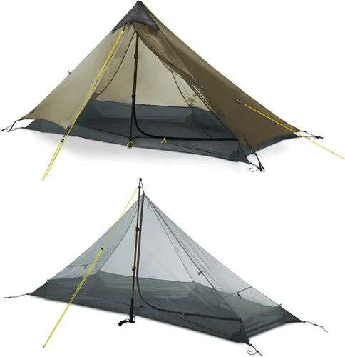 Vista 24 de LANSHAN Tienda de Campaña Ultraligera de 3 Temporadas para Mochilero para 1 Persona o 2 Personas Camping, Trekking, Kayak, Escalada, Senderismo