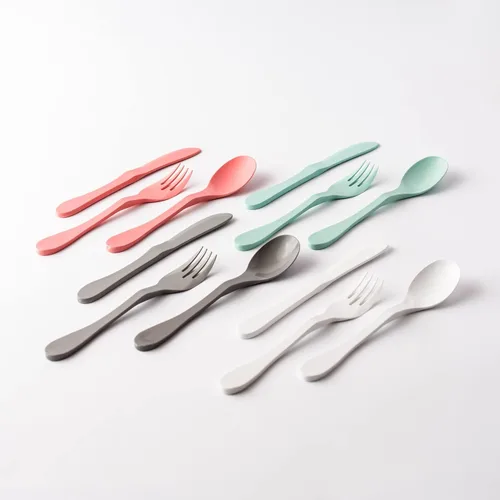 Vista 10 de KNORK Eco - Juego de cubiertos reutilizables de bambú a base de plantas (tenedor, cuchillo, cuchara)