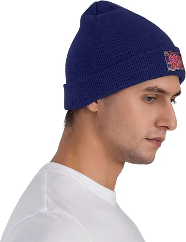 Vista 9 de Gorros para hombre y mujer Gorros básicos unisex con puños de calavera de punto, sombrero de invierno clásico para dormir, para senderismo