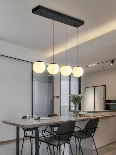 Vista 11 de ykolupty Lámpara colgante negra de 1 luz moderna de globo de vidrio gris ahumado, luces colgantes para isla de cocina, luces colgantes ajustables