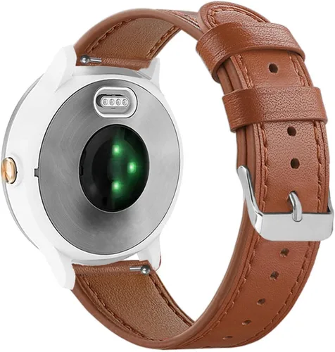 Vista 9 de Abanen Correa de reloj de 0.787 in para Garmin Venu Sq/Venu 2 Plus/Vivoactive 6/5, correa de cuero de liberación rápida para Vivoacvit 3, Forerunner