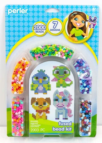 Vista 7 de Perler Beads - Kit de actividades de cuentas de fusibles para manualidades infantiles, 2004 piezas