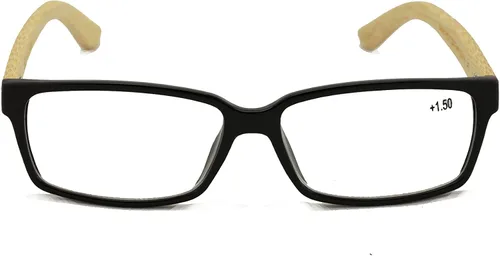 Vista 2 de Vision World - Gafas de lectura rectangulares de bambú genuino para hombres y mujeres