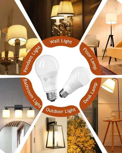 Vista 7 de Bombillas LED TJOY, equivalentes a 100 vatios A19, blanco cálido suave de 2700K, bombillas de ahorro energético con base estándar E26, 1500 lúmenes