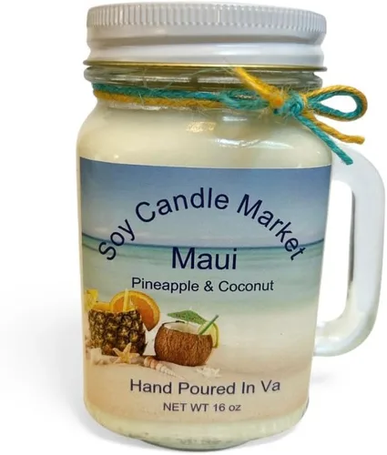 Vista 65 de Velas perfumadas de soja Velas hechas a mano y altamente aromáticas que queman hasta 85 horas en tarro de cristal, perfectas para decoración