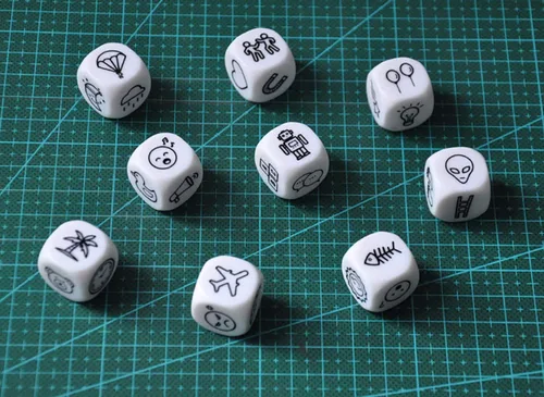 Vista 4 de DIY Happy Story Dice 9 Cubos Juguetes 54 Imágenes Imágenes Imágenes Ilimitadas Historias Combinaciones Juego icónico de narración de historias Juego