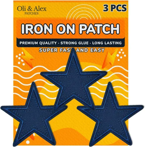 Vista 7 de Parches para planchar - Parche de estrella blanca para planchar en 1 unids Parche bordado Applique Star S-43