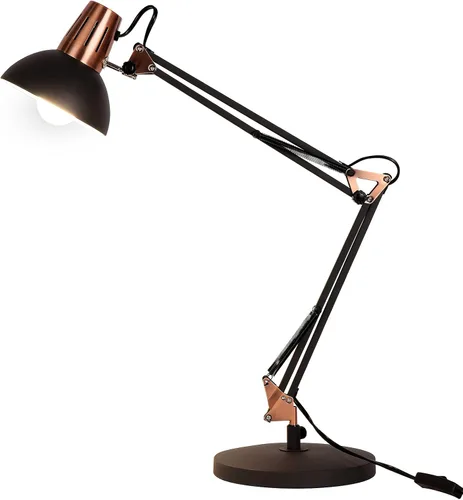 Vista 9 de Lámpara de pie LED FIRVRE, lámpara de pie giratoria vintage de metal, 3 modos de uso - lámpara de pie, lámpara de mesa y lámpara de clip, lámpara