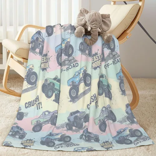 Vista 12 de Perinsto Manta de Monster Trucks, ultra suave y cálida para todas las estaciones, manta decorativa de forro polar para niños, regalos para niños