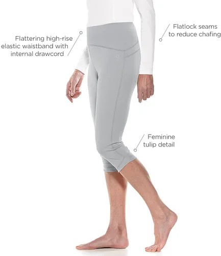 Vista 3 de Coolibar UPF 50 - Capris de natación para mujer diseño de tulipán protección solar
