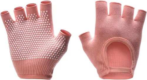 Vista 15 de Guantes de yoga antideslizantes sin dedos, ideales para pilates, barras, yoga de aire y entrenamientos de fitness, tela transpirable con agarre