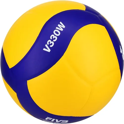 Vista 3 de Mikasa V330W, voleibol de juego de club de competición para interior, Azul/Amarillo