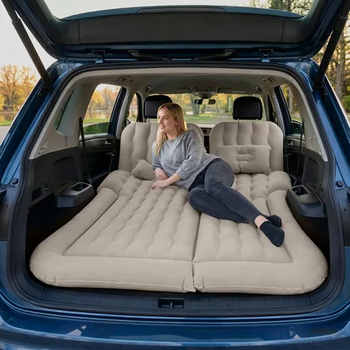 Vista 4 de SUV Air Mattress, Gray Inflatable Car Mattress with 12V Pump for Camping Grey