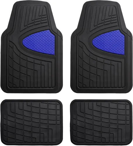 Vista 2 de Alfombrillas para piso de automóvil FH-F11322 de FH GROUP, ultrarresistentes, goma de primera calidad, recortables, Azul