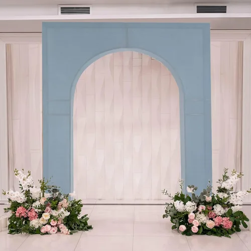 Vista 10 de Efavormart - Funda de arco de boda de elastano negro para soporte de arco de triunfo, cubierta elástica para telón de fondo con marco de globos, 7