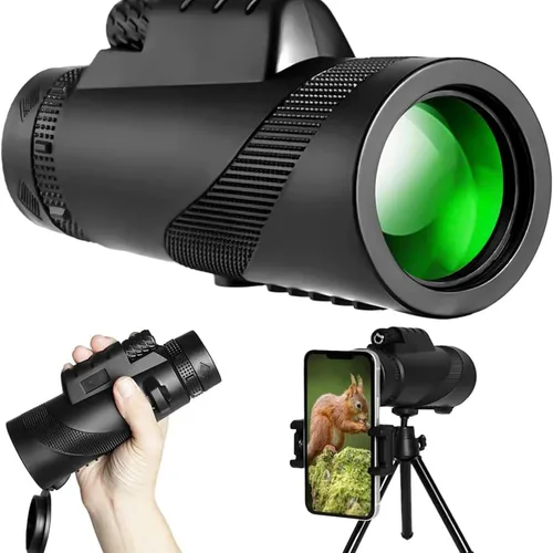 Vista 6 de 12x50 monocular Telescope, HD monocular Adult with Smartphone Adapter and Tripod, Compact monocular for Birds Compact monoculars for Bird Watching
