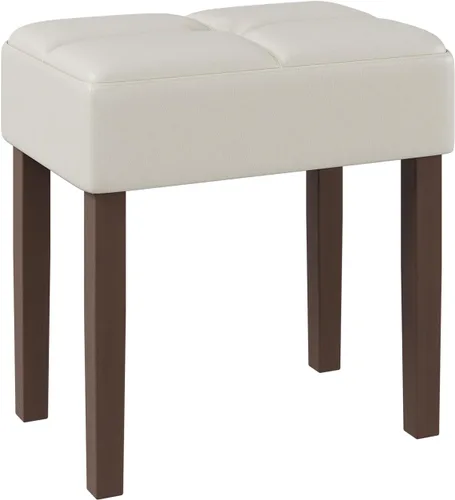 Vista 12 de EOSVALO Taburete de tocador de cuero, banco otomano rectangular de 18.7 pulgadas de ancho para sala de maquillaje, silla de tocador con patas
