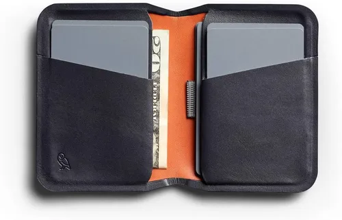 Vista 2 de Bellroy Apex - Cartera delgada de cuero plegable delgada, protección RFID), Onyx, Minimalista